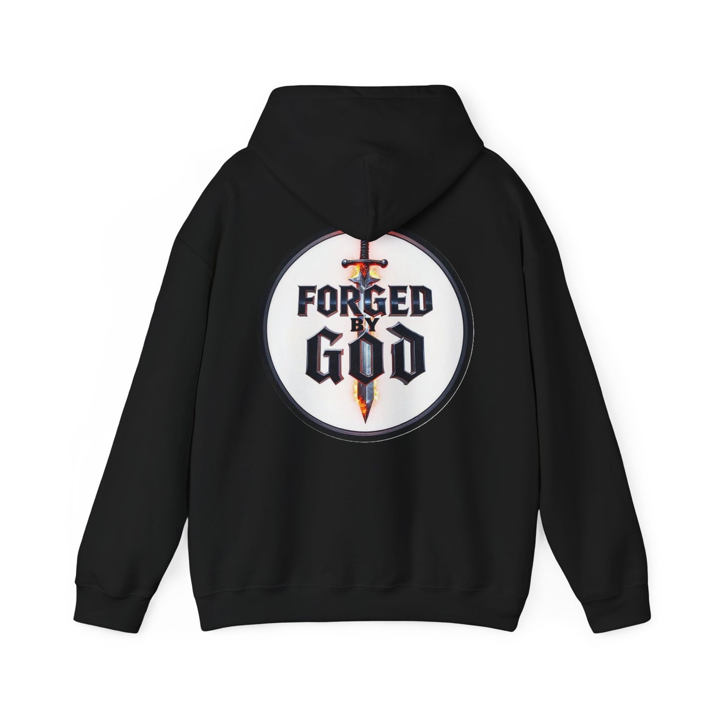 Forged by God Men’s Christian Hoodie – Strength & Faith Sweatshirt