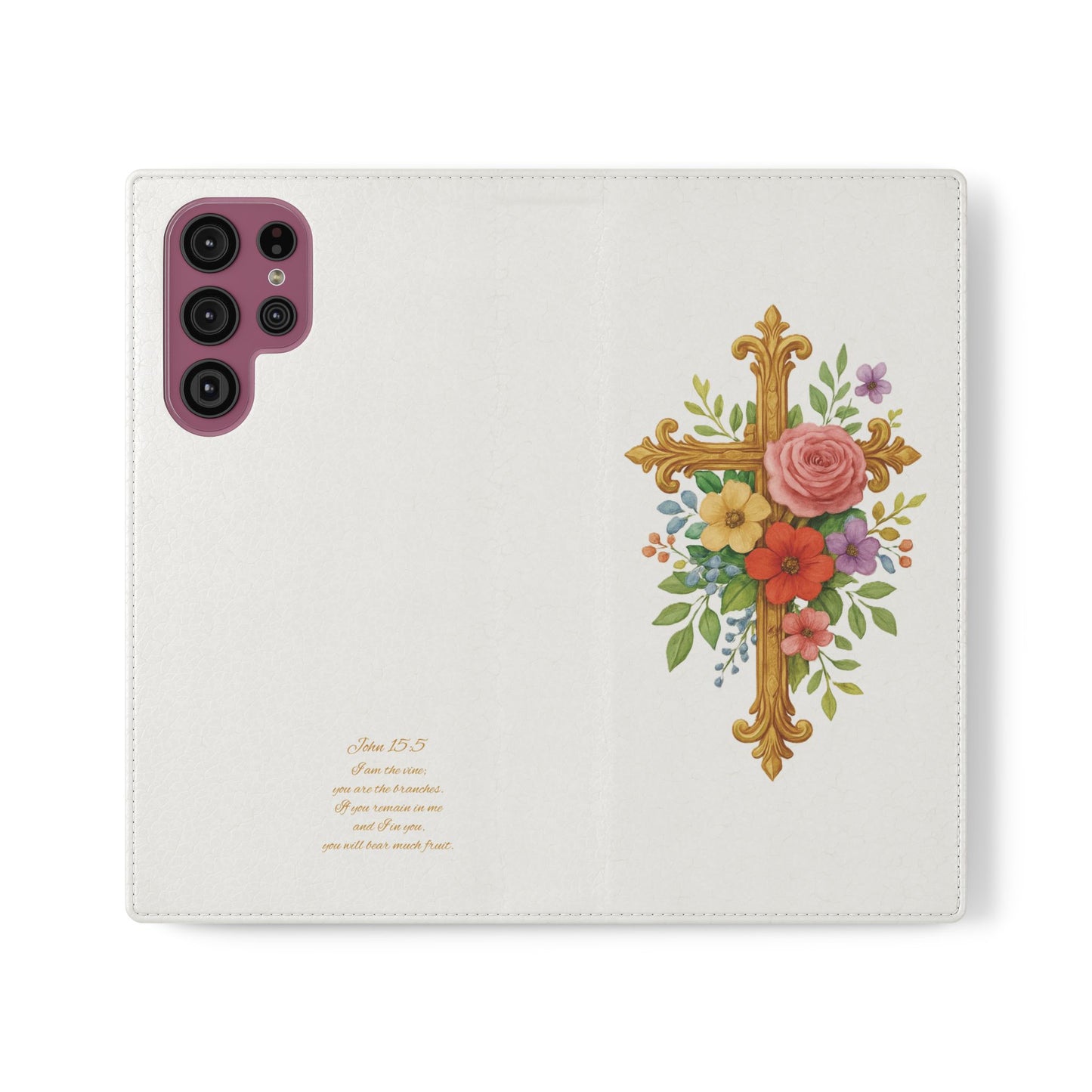 Floral Cross Wallet Case for Samsung– Faith in Bloom