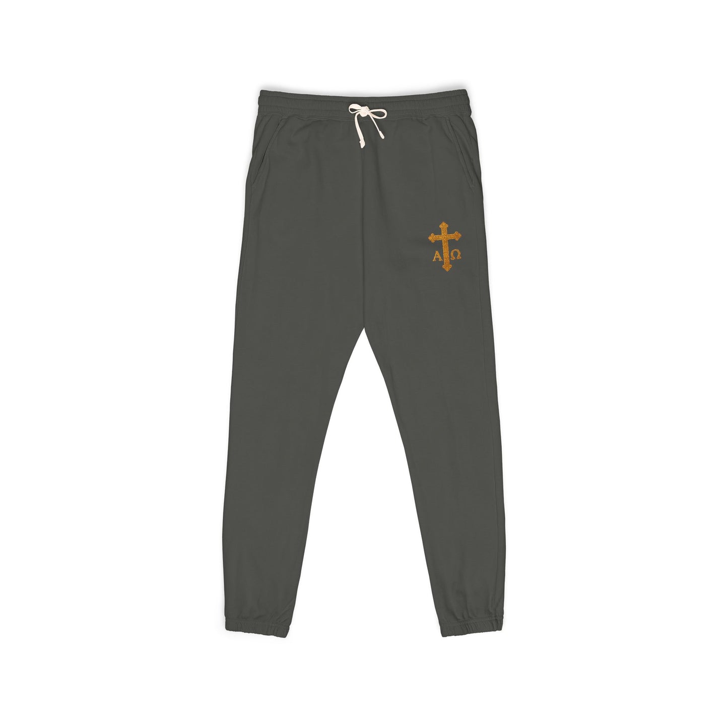 Men’s Alpha & Omega Fleece Jogger Pants – Comfortable Faith-Inspired Style