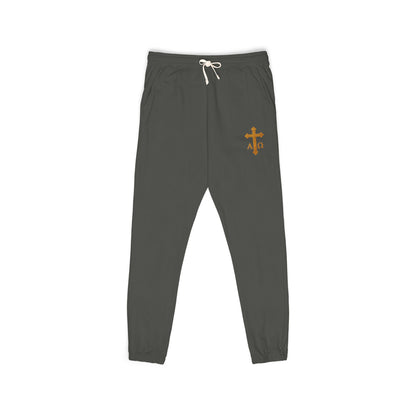 Men’s Alpha & Omega Fleece Jogger Pants – Comfortable Faith-Inspired Style