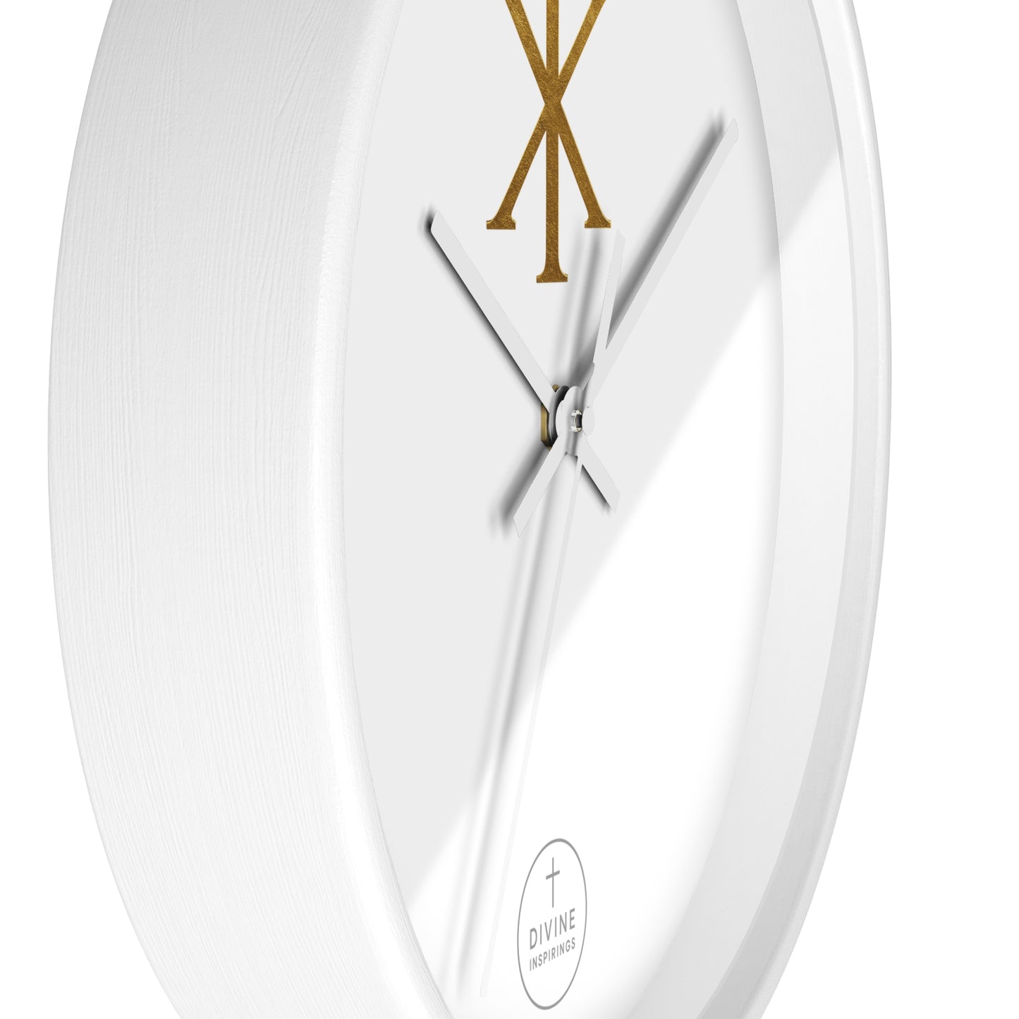 Gold Chi Rho Wall Clock – Elegant Christian Symbol Decor