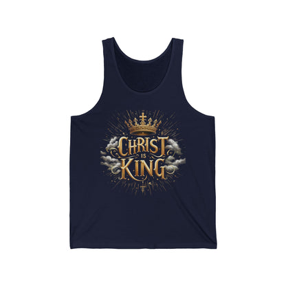 Christ the King | Women’s Faith Tank – Bold Gold Statement of Divine Strength