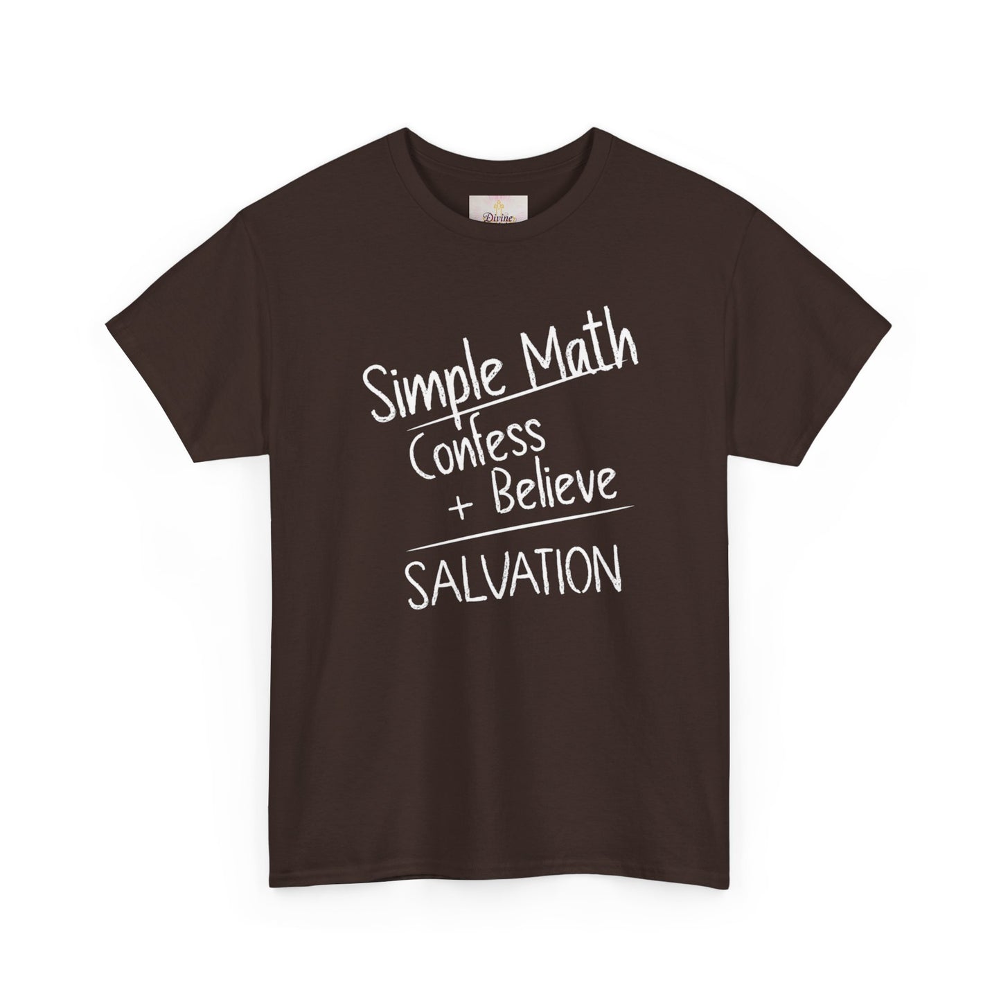 Simple Math of Salvation Men’s T-Shirt – Bold Faith (White Chalk)