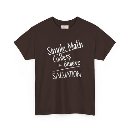Simple Math of Salvation Men’s T-Shirt – Bold Faith (White Chalk)