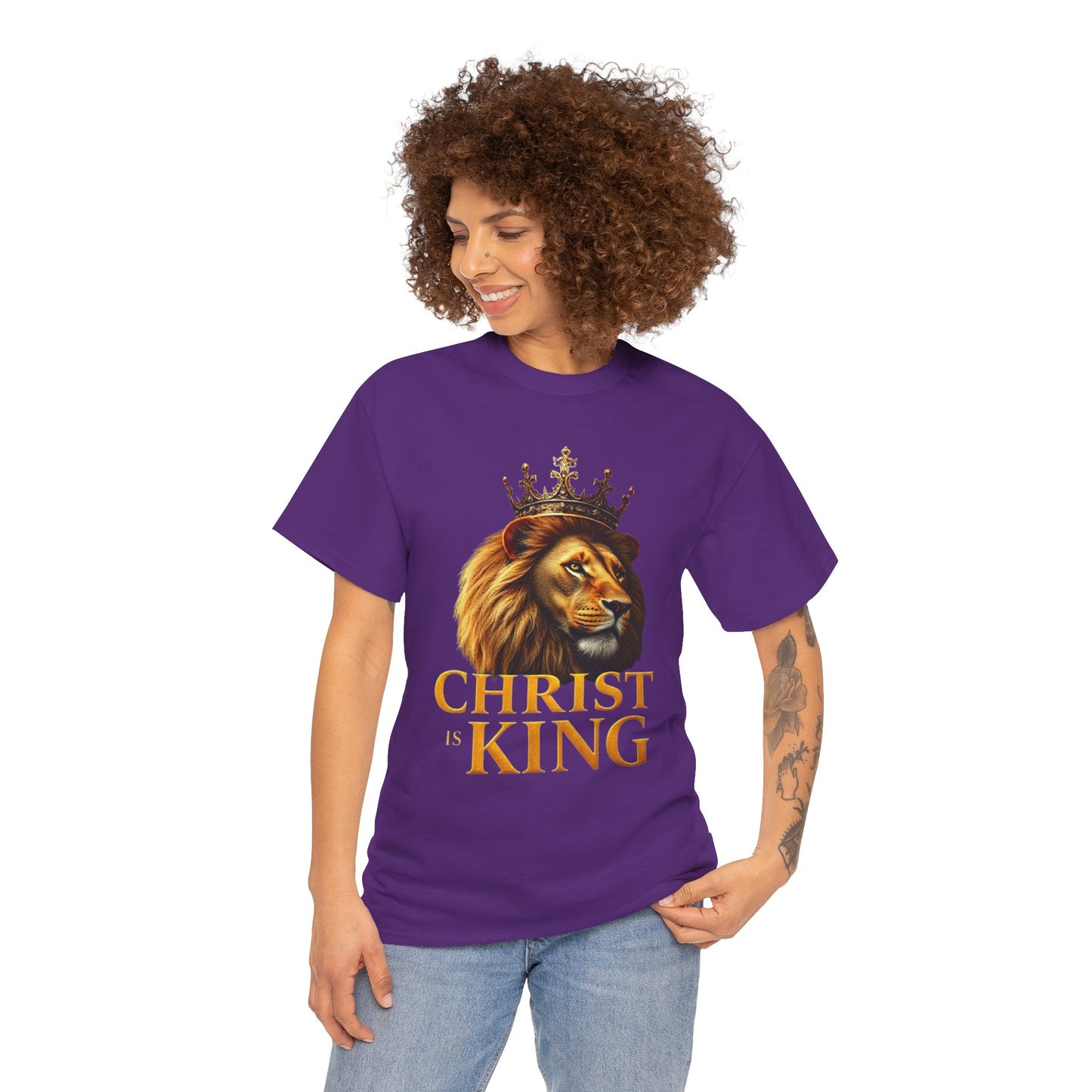 Christ Is King – Lion & Cross Women’s Christian Tee