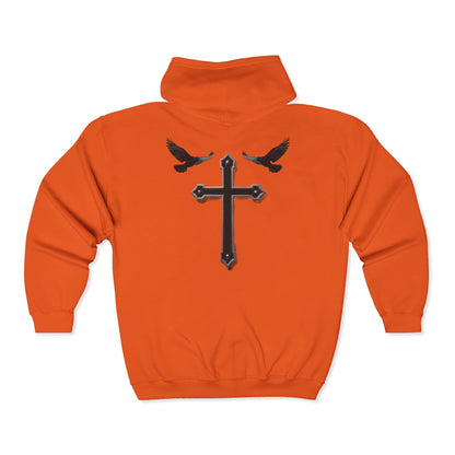 Faithful Watchers” – Cross & Crows Men’s Zip-Up Hoodie