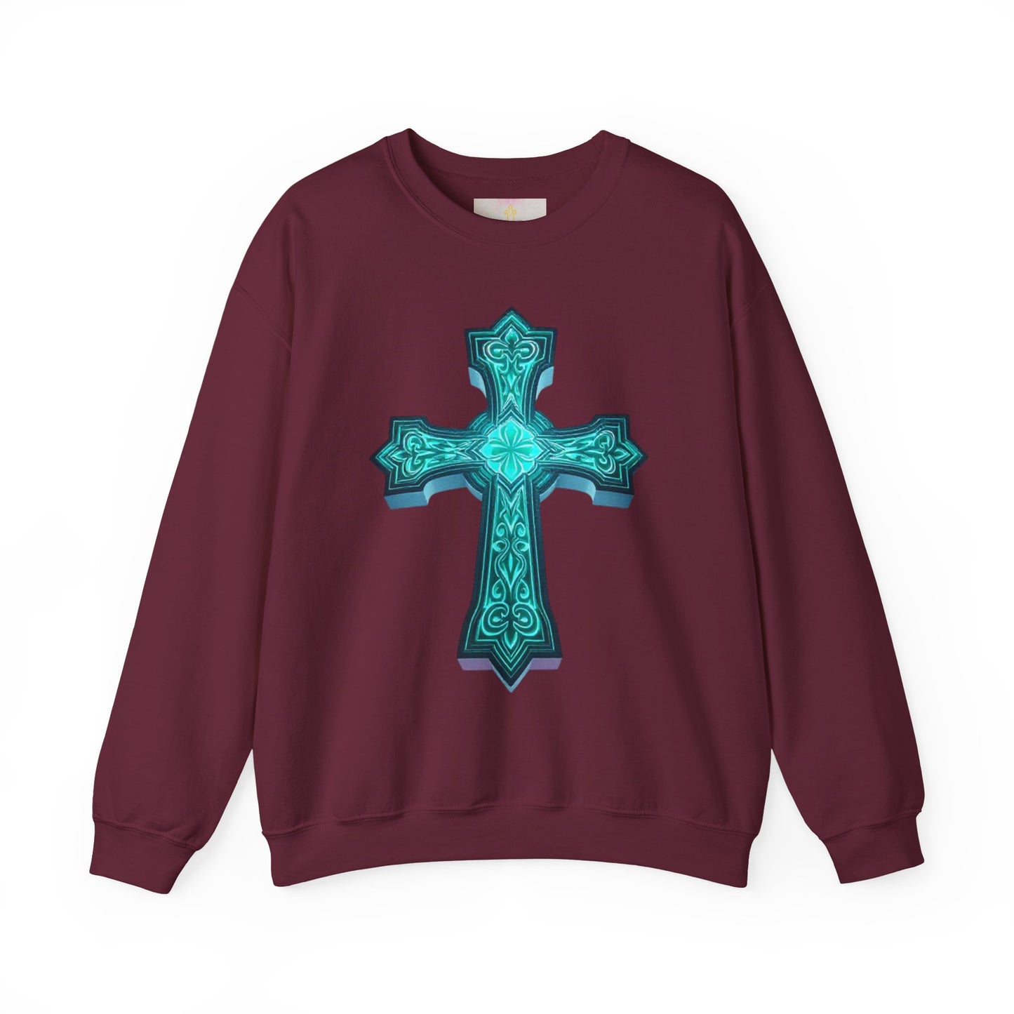 Men’s Faith-Forged Sweatshirt – Luminous Cross Design