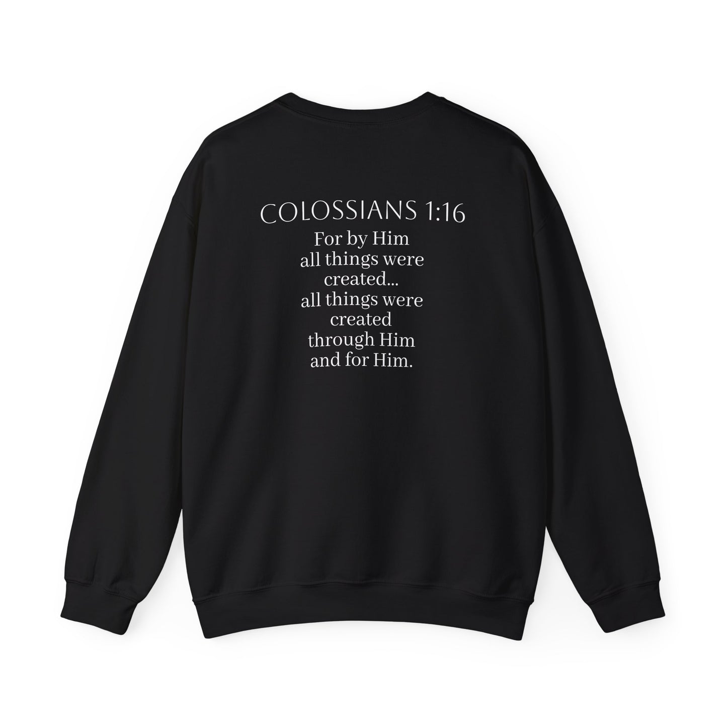 Held Together – Science of Scripture Men’s Sweatshirt (White Lettering)