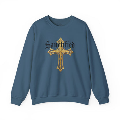 Sanctified Women's Gothic Cross Sweatshirt – Elegant Faith Wear