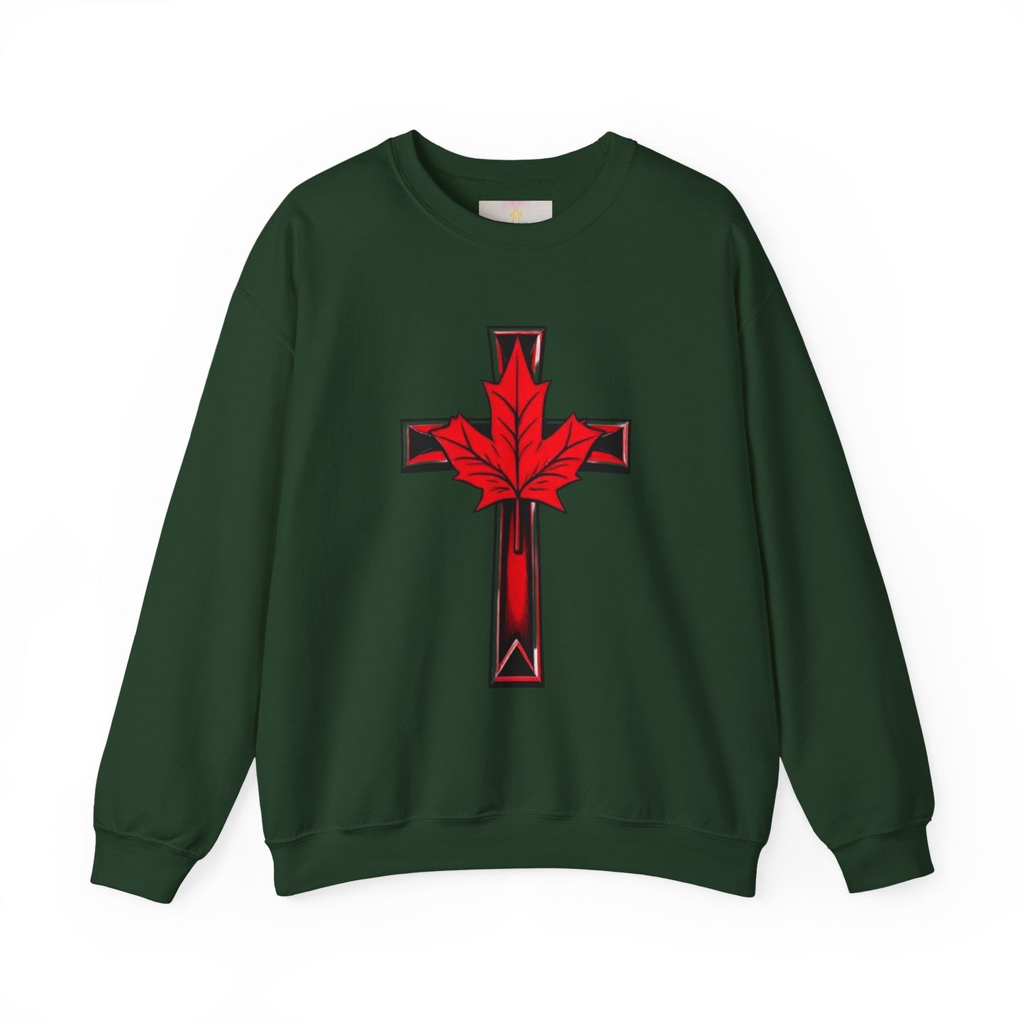 North of the Cross – Men’s Christian Sweatshirt with Maple Leaf Design