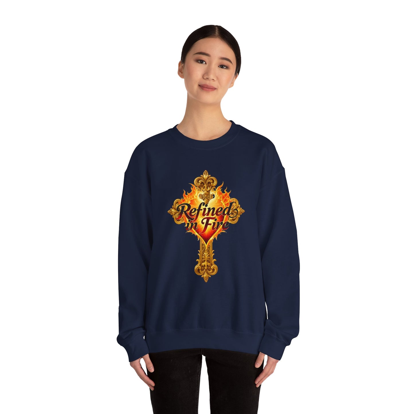 Refined in Fire - Women's Ornate Christian Sweatshirt