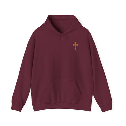 In God We Trust (Gold) - Men's Christian Hoodie with Golden Cross