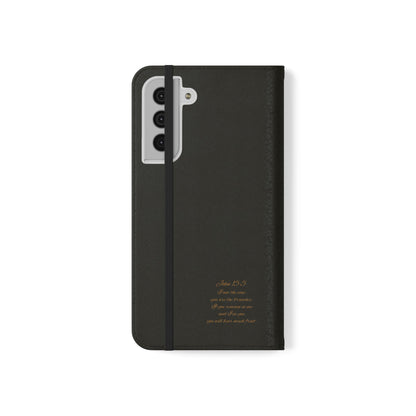 Floral Cross Wallet (black) Case for Samsung– Faith in Bloom