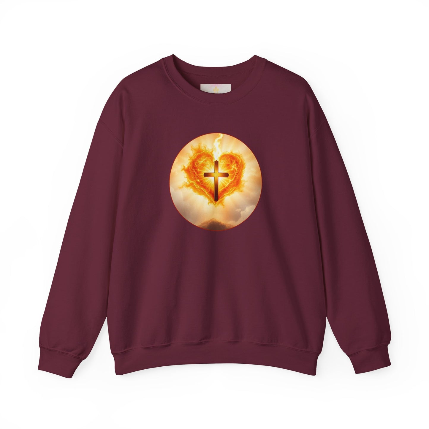 Women’s Sacred Heart Christian Sweatshirt – Symbol of Divine Love Pullover