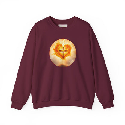 Women’s Sacred Heart Christian Sweatshirt – Symbol of Divine Love Pullover