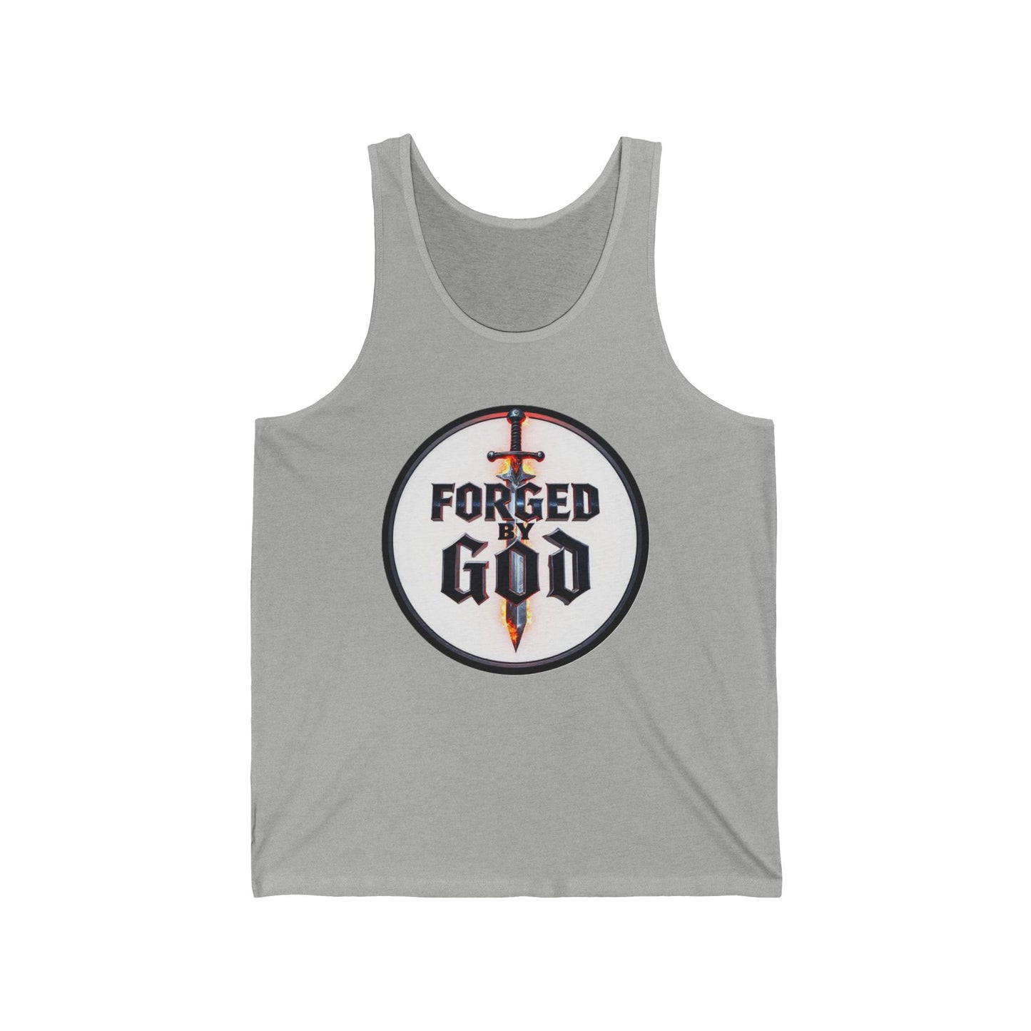Forged by God Men’s Christian Tank Top – Strength & Faith Apparel