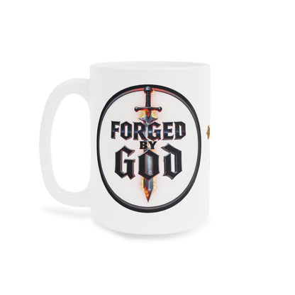 Forged by God Christian Coffee Mug – Strength in Faith Drinkware