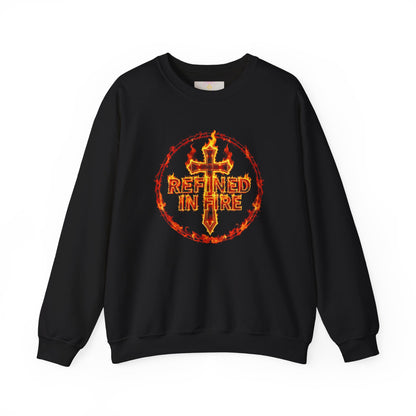 Women’s “Refined in Fire” Christian Sweatshirt – Bold Flame Design Pullover
