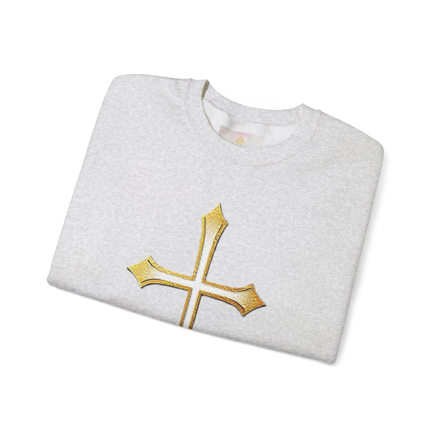 Men’s Gold Cross Sweatshirt – Bold Christian Faith Apparel