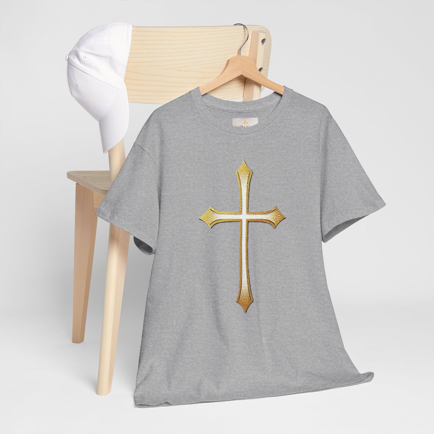Men’s Gold Cross Tee – Christian Faith-Inspired Apparel