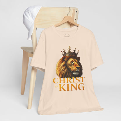 Christ is King Crowned Lion Tee – Inspirational Christian Shirt