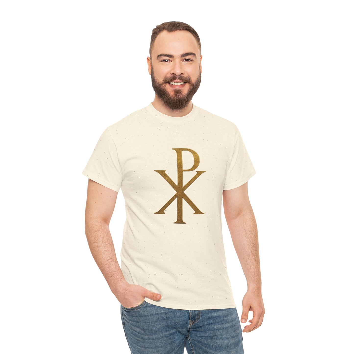 Chi Rho (Gold) - Men's Christian T-Shirt