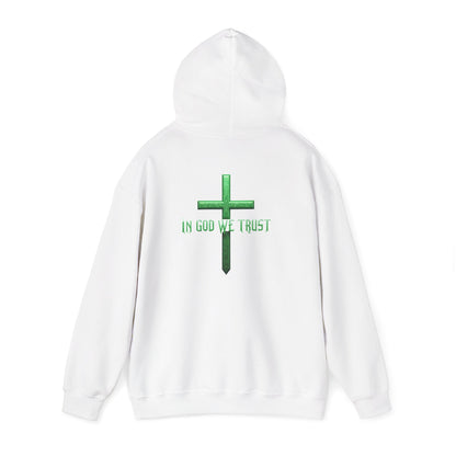 In God We Trust – Men’s Christian Hoodie (Green Design)