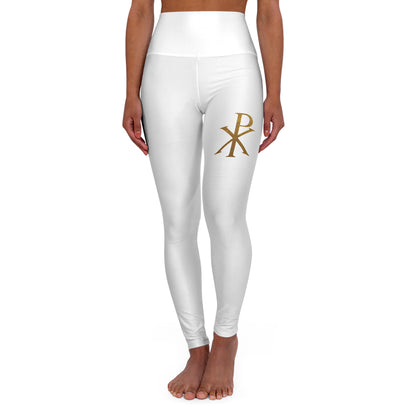 Chi Rho Women’s High-Waisted Yoga Leggings – Strength and Victory in Christ