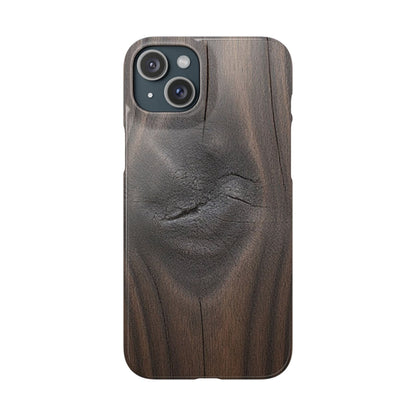 iPhone Snap Case – Dark Wood Grain Design