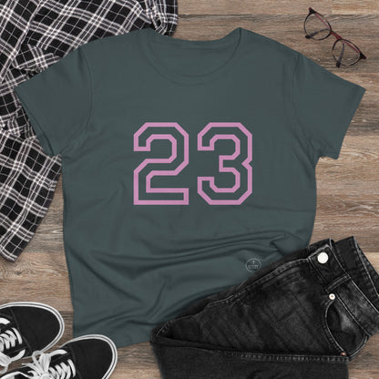 Psalm 23 Women’s Tee – Inspired Sports-Style Shirt (Pink Numbering)