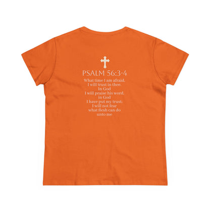 In God We Trust | Women’s Christian Tee with Scripture Back Print