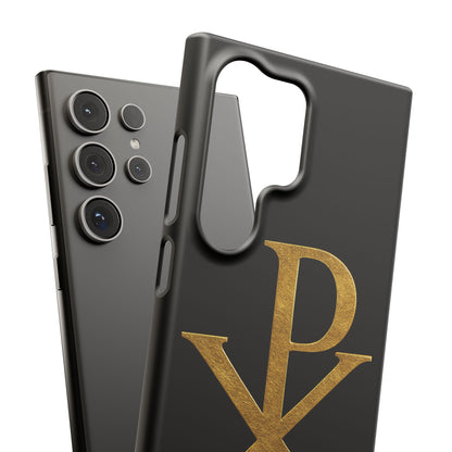Our Eternal Hope in Christ - Black Chi Rho Snap Case for Samsung