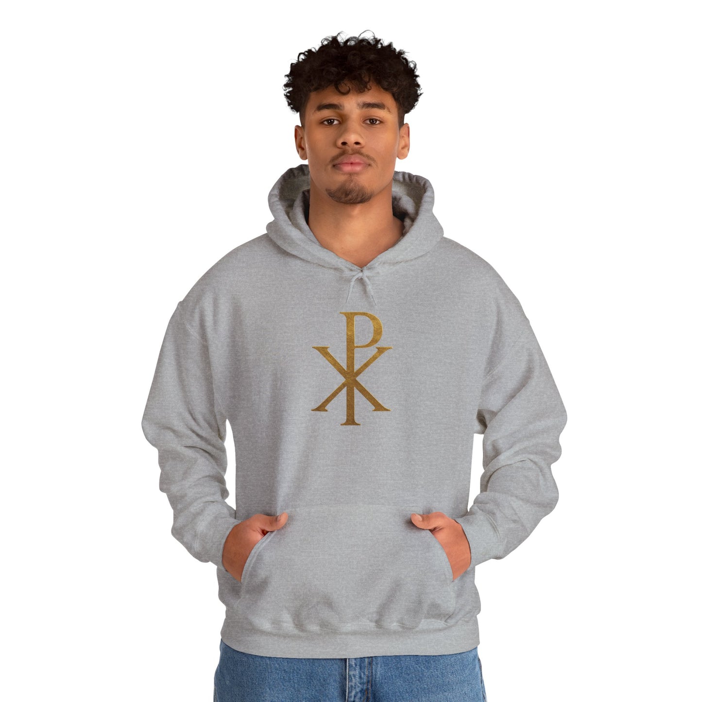 Chi Rho in Gold - Men’s Christian Hoodie