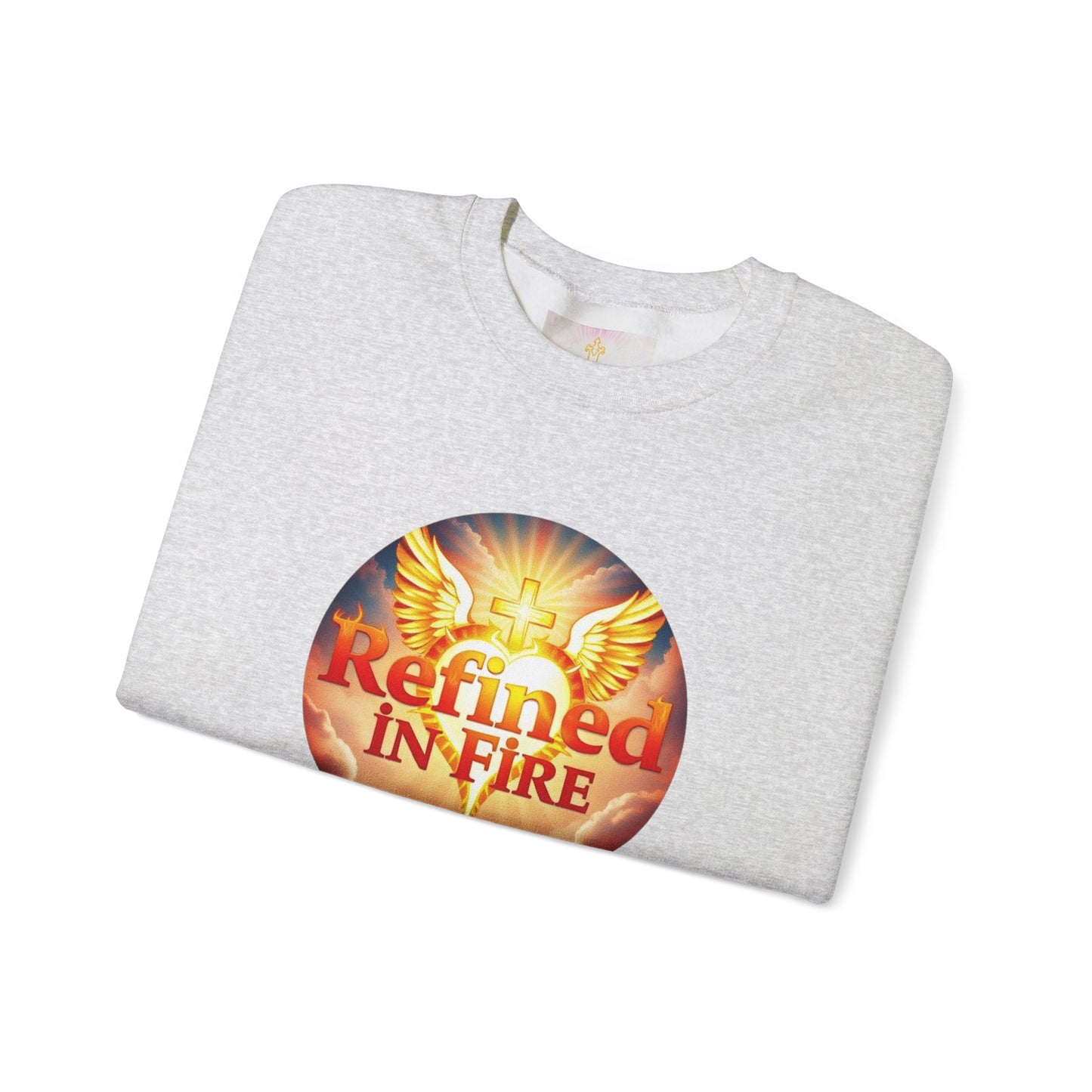 Women’s “Refined in Fire” Christian Sweatshirt – Bold Flame Design Pullover