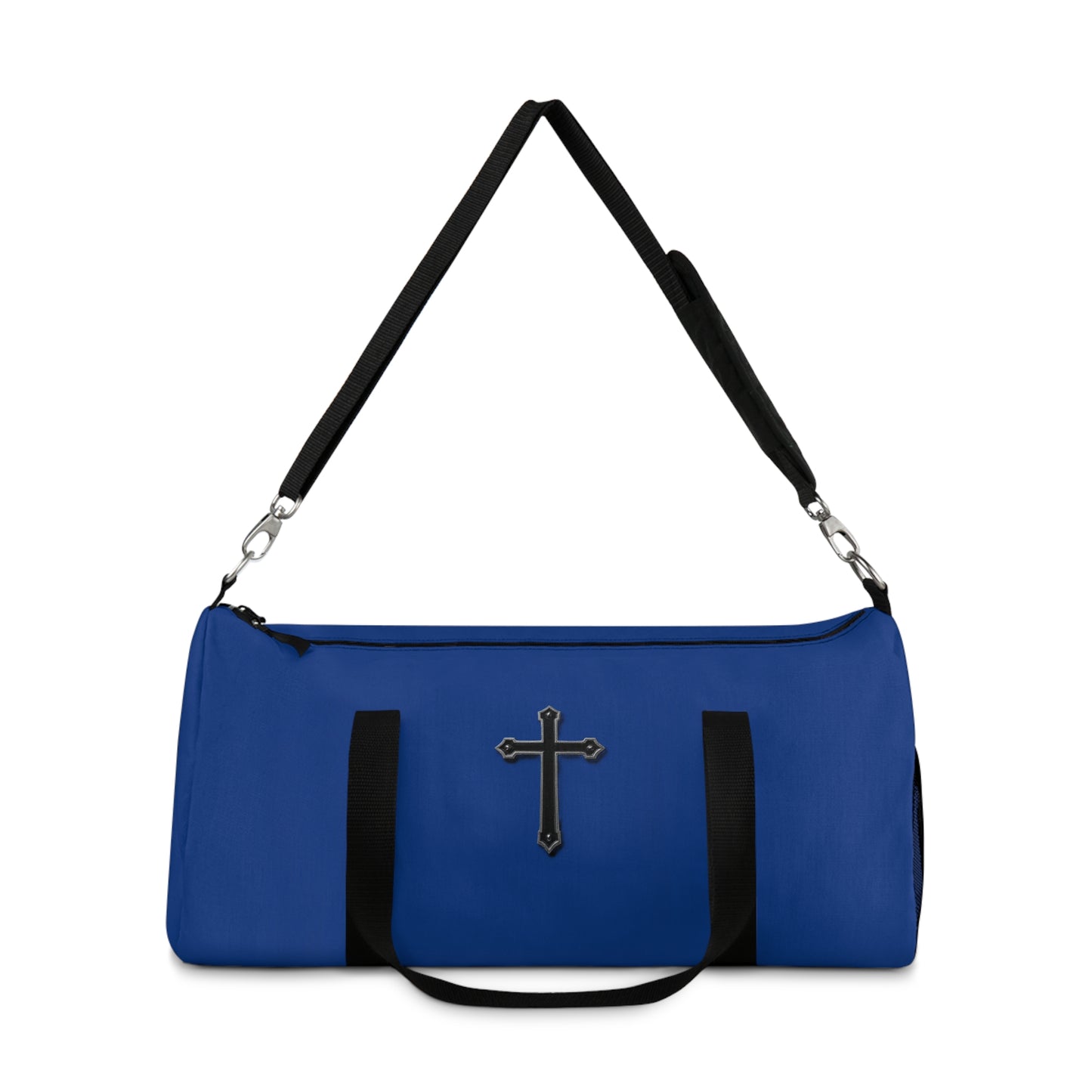 Divine Strength Duffle Bag in Blue – Carry the Cross with Purpose
