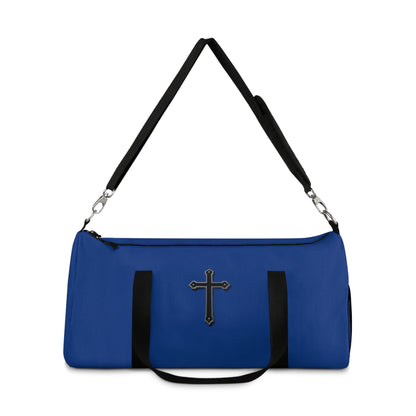 Divine Strength Duffle Bag in Blue – Carry the Cross with Purpose