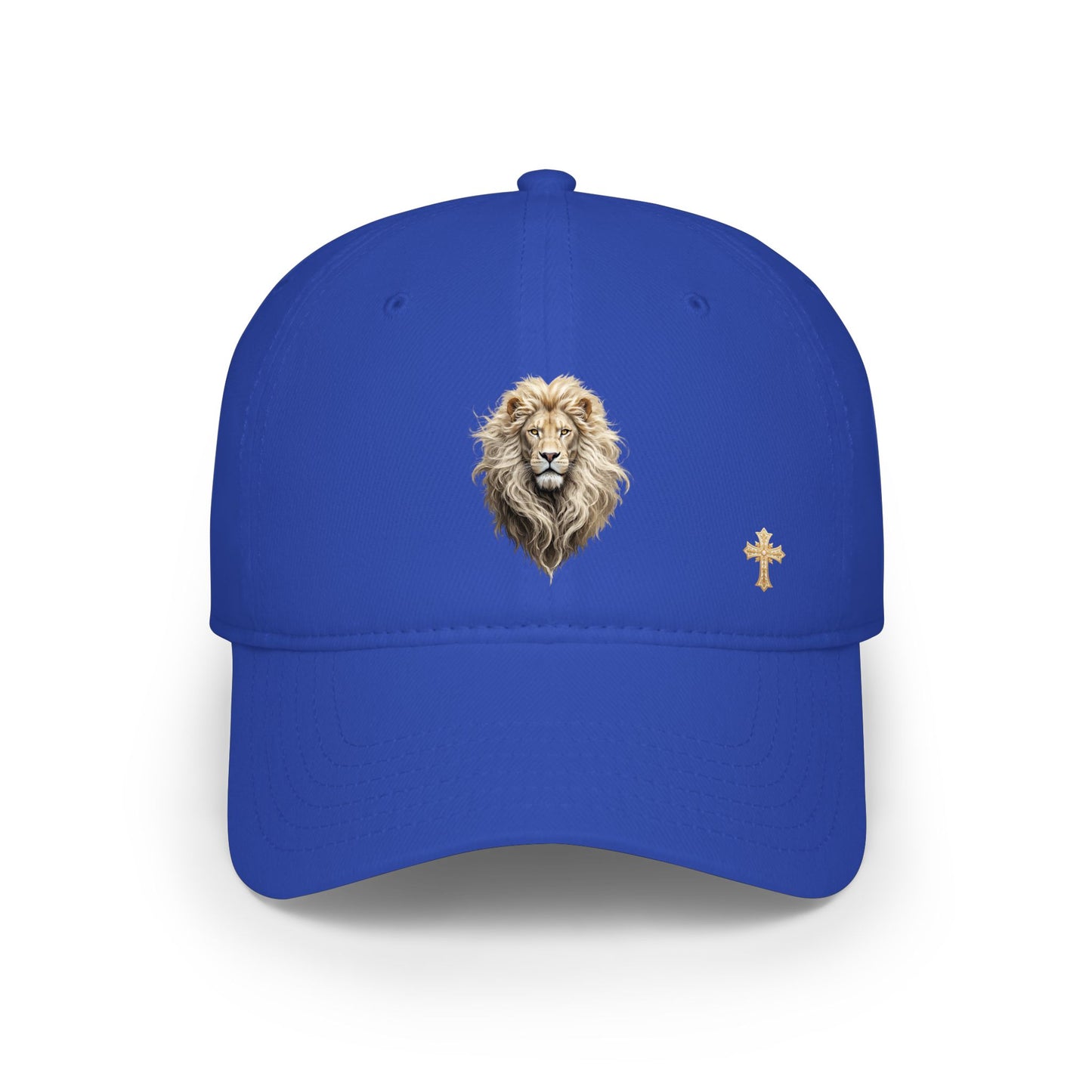 Christ is King (Lion of Judah) - Women's Baseball Cap with Gold Cross