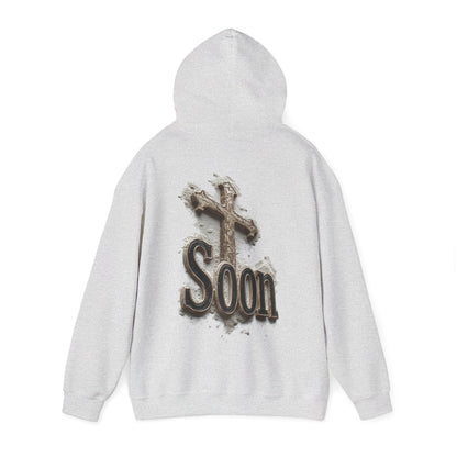 Christian Women’s Hoodie – Soon Cross Hoodie with Revelation 22:12 (Dark Lettering)