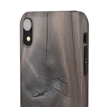 iPhone Snap Case – Dark Wood Grain Design