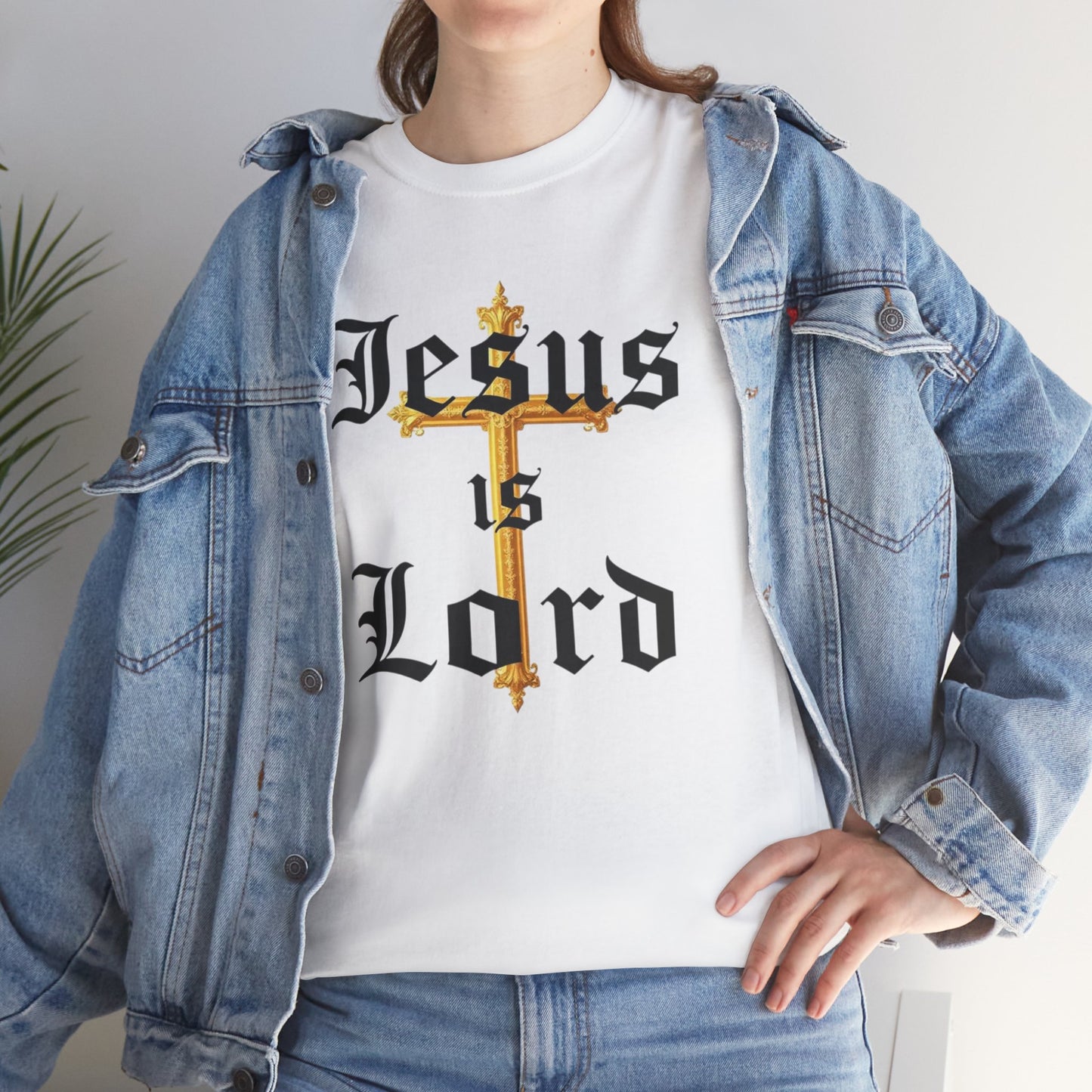 Jesus is Lord with Cross - Women's Christian T-Shirt