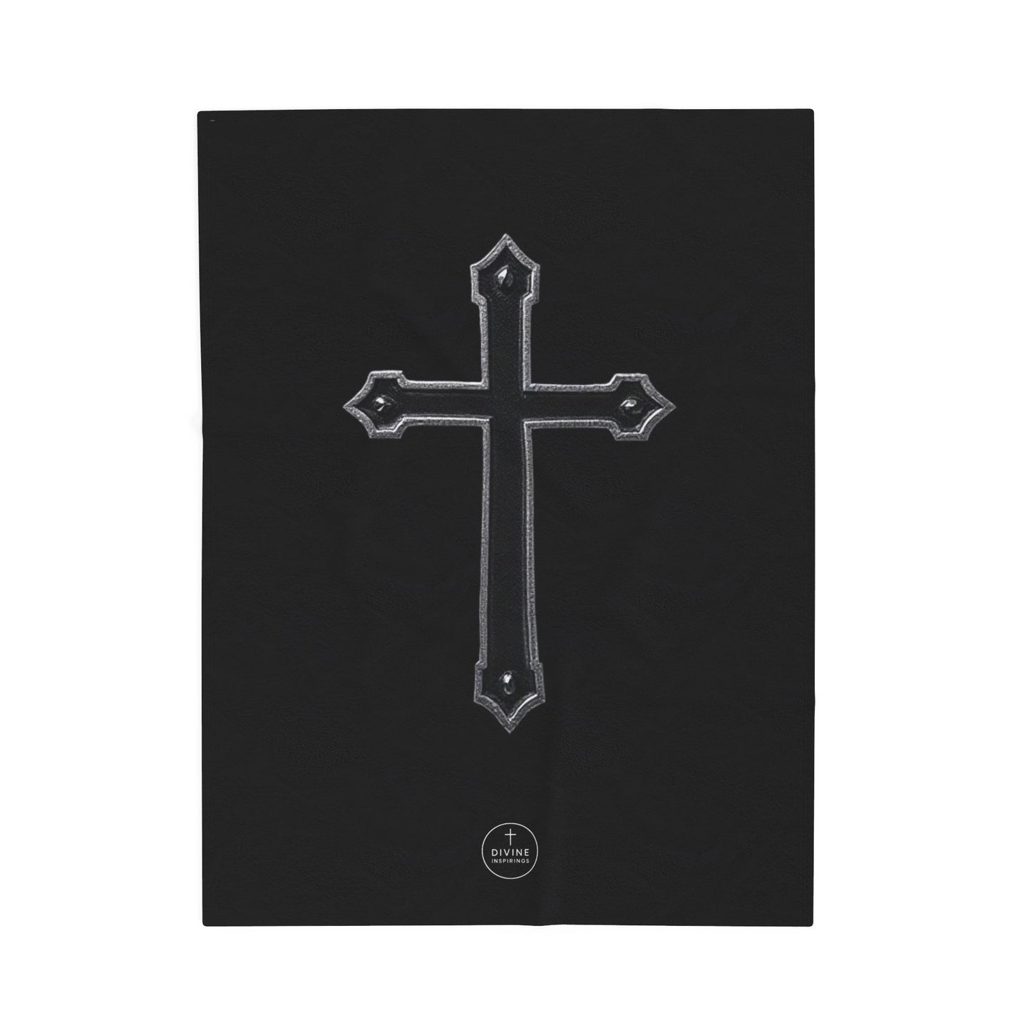 Bold Faith Plush Blanket – Black Cross on Black