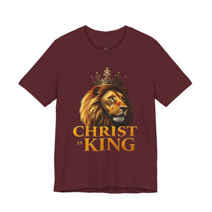 Christ is King Crowned Lion Tee – Inspirational Christian Shirt