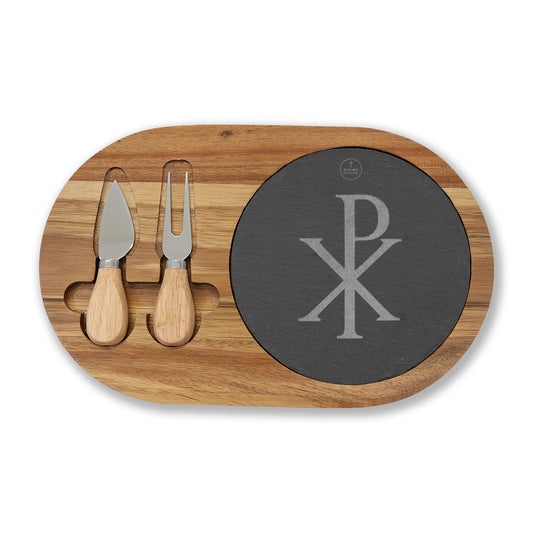 Chi Rho Charcuterie Board – Faith-Inspired Design
