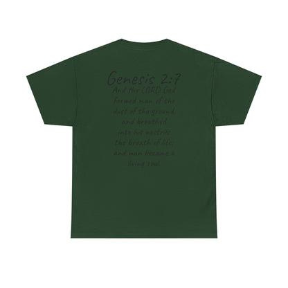 Formed from the Dust | Men’s Christian T-Shirt with Genesis 2:7 (Dark Lettering)