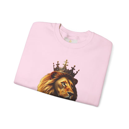 Christ is King – Women’s Christian Sweatshirt with Crowned Lion & Cross