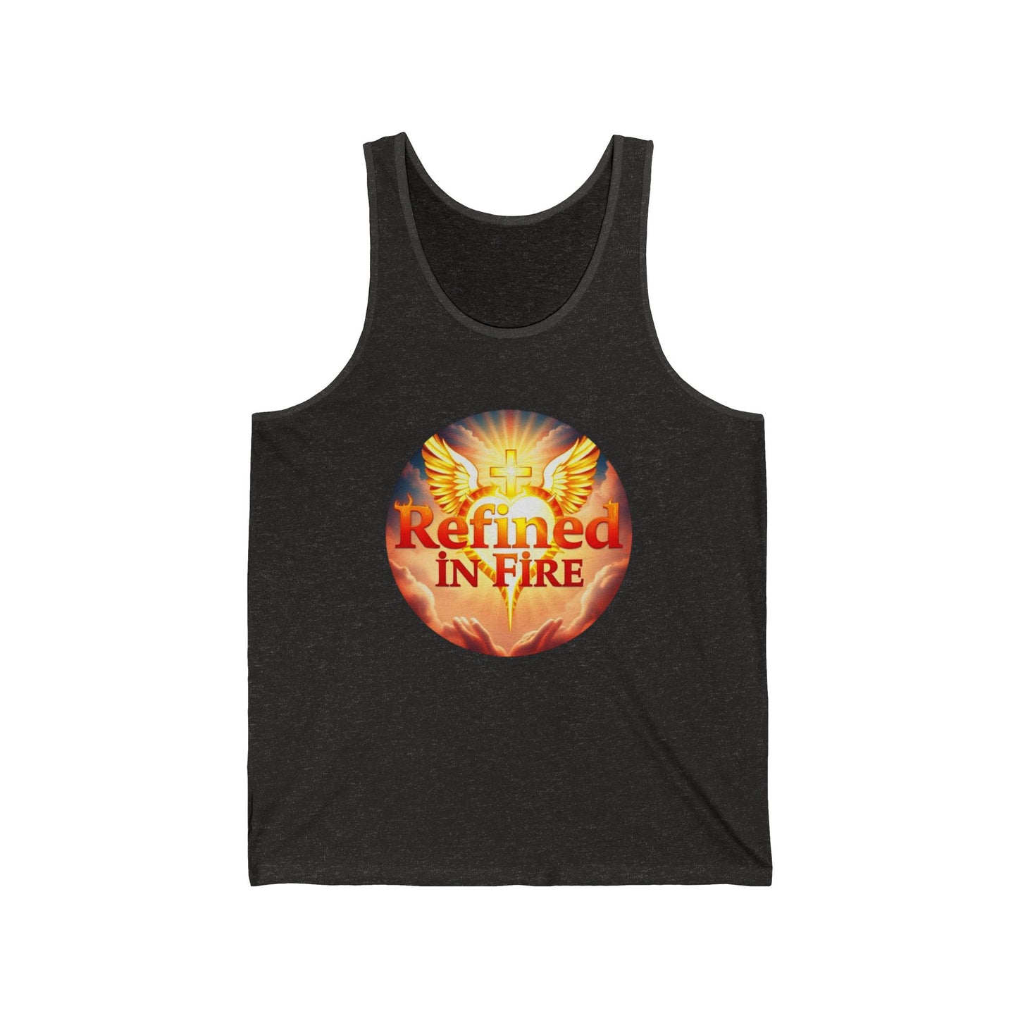 Refined in Fire Men’s Christian Tank Top – Faith, Heart, and Wings