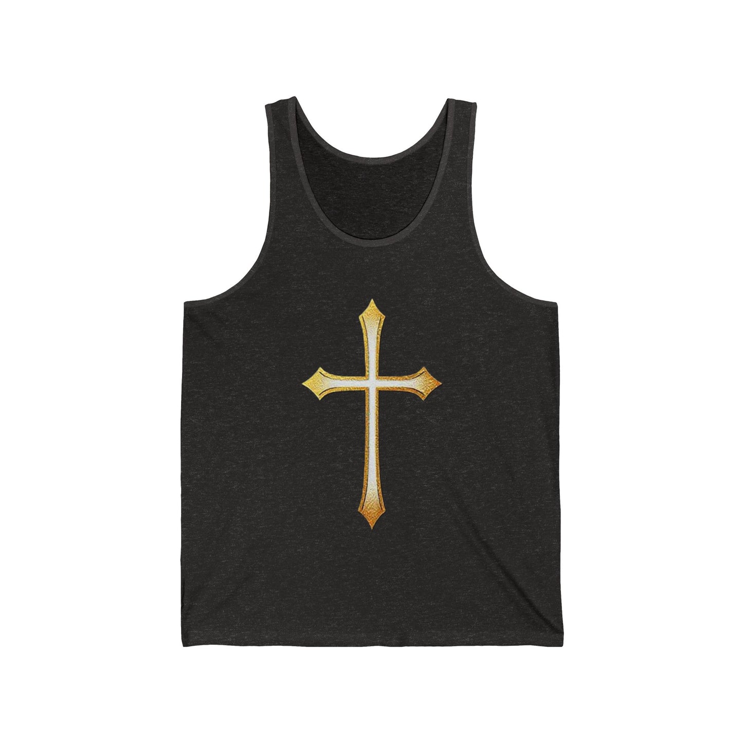 Men’s Gold Cross Tank Top – Bold Christian Faith Apparel