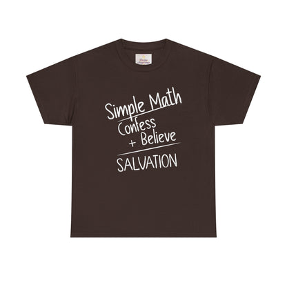 Simple Math of Salvation Women’s Christian T-Shirt (White Chalk)