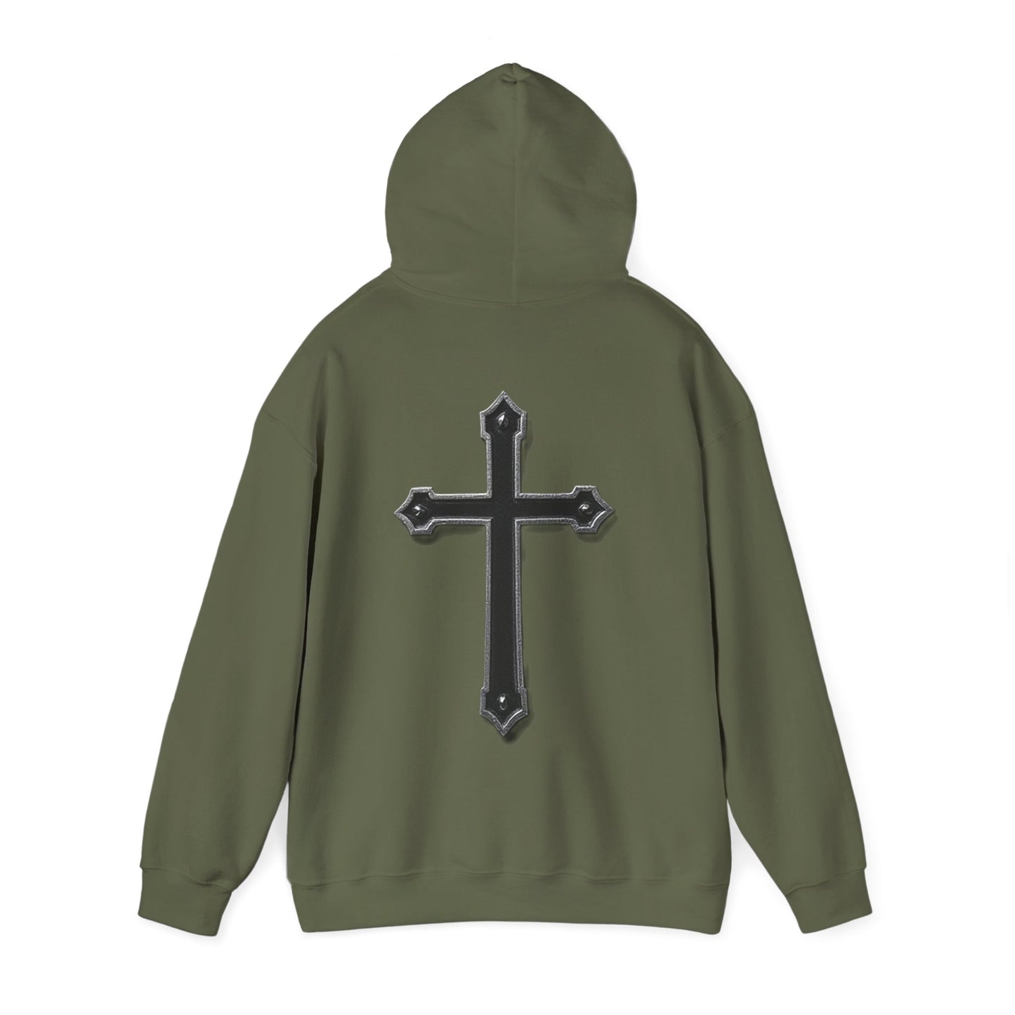 Warrior’s Black Cross Women’s Hoodie – Front & Back Christian Apparel | Ephesians 6:11