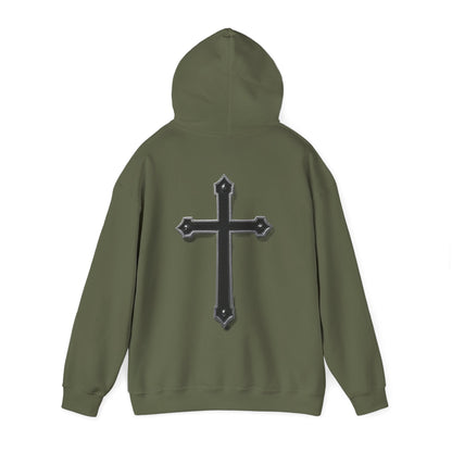 Warrior’s Black Cross Women’s Hoodie – Front & Back Christian Apparel | Ephesians 6:11